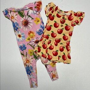 Posh Peanut Floral and Apple Print Baby Outfits